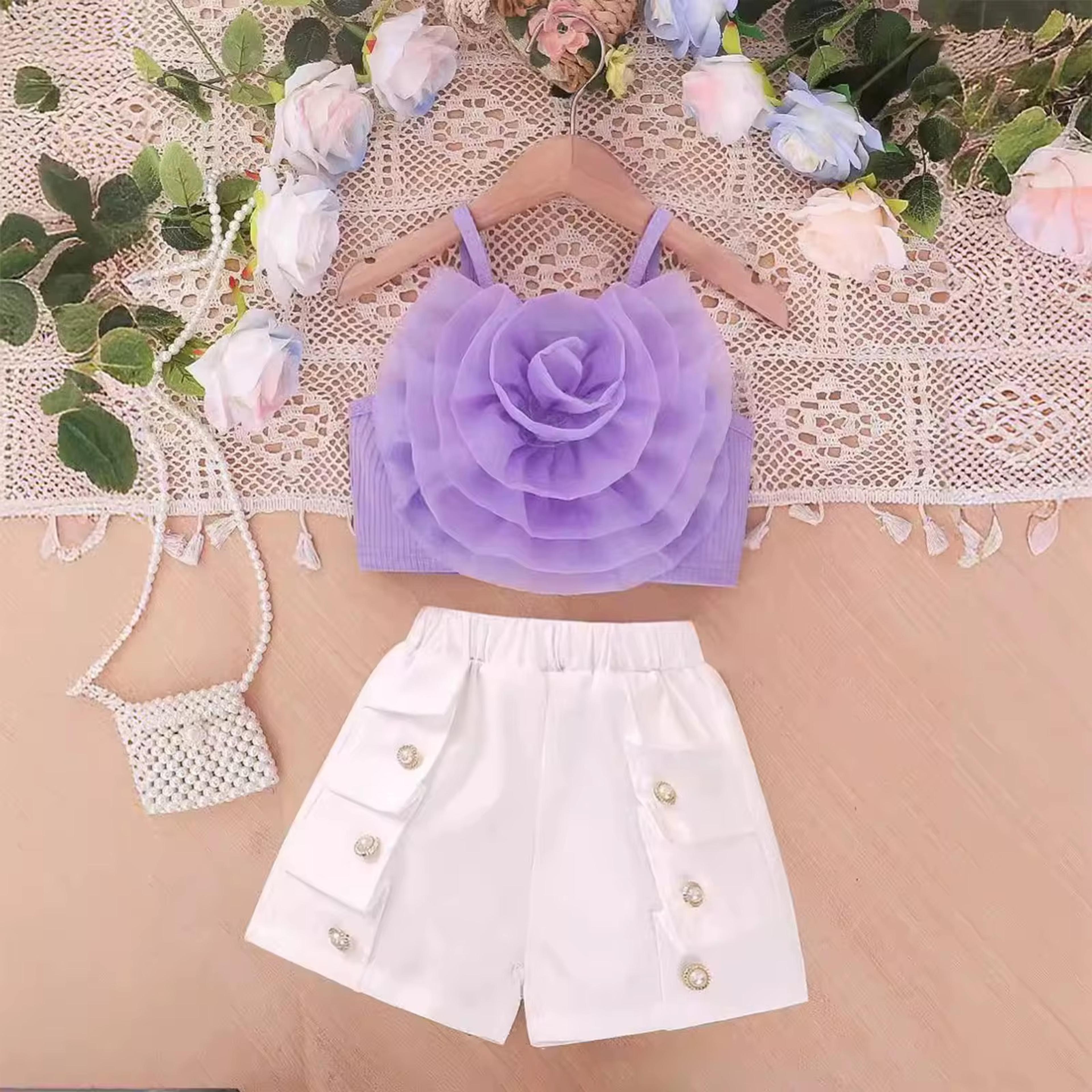 Girls' Rosette Summer Shorts Set thumbnail 3