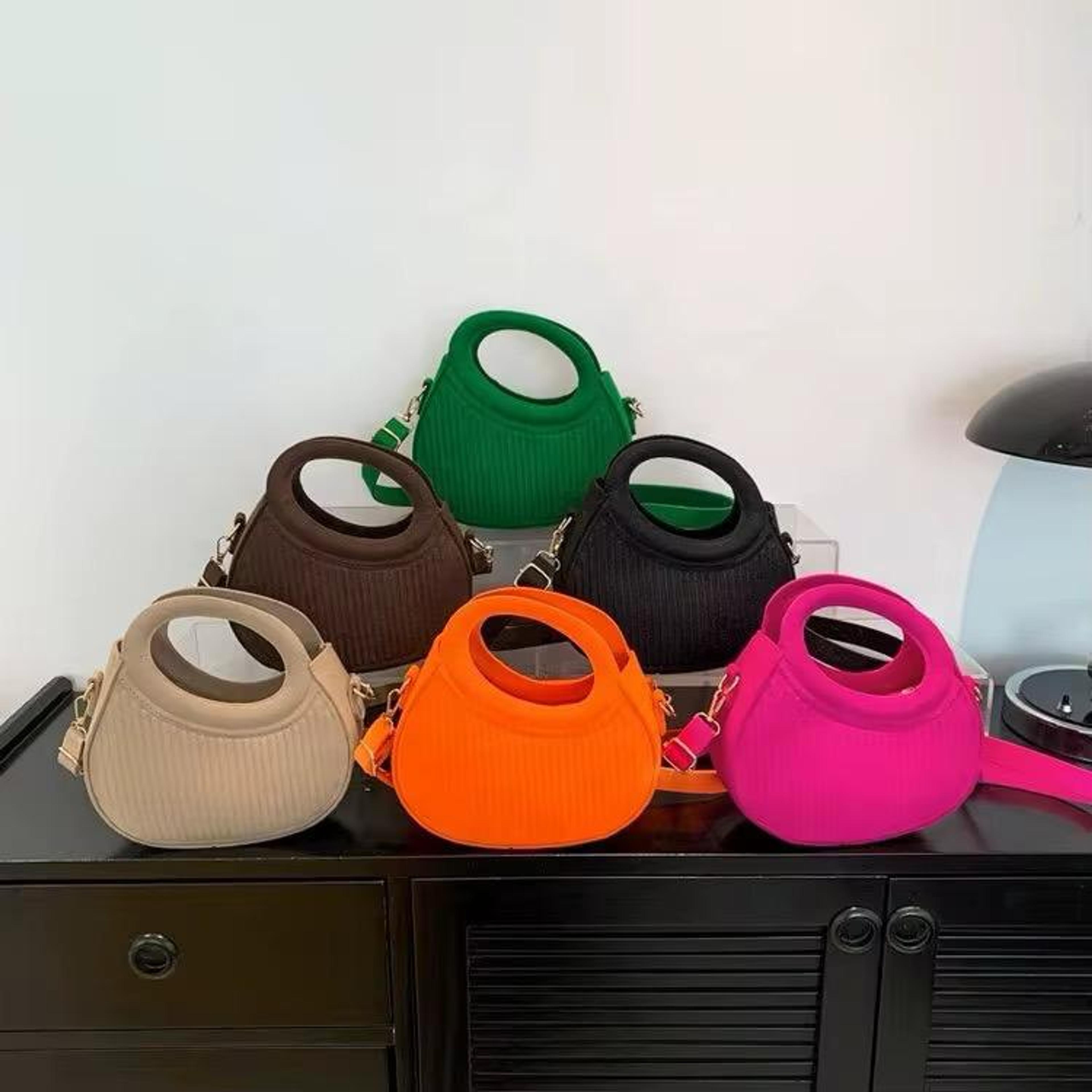 Mini Structured Handbag with Cut-Out Handle