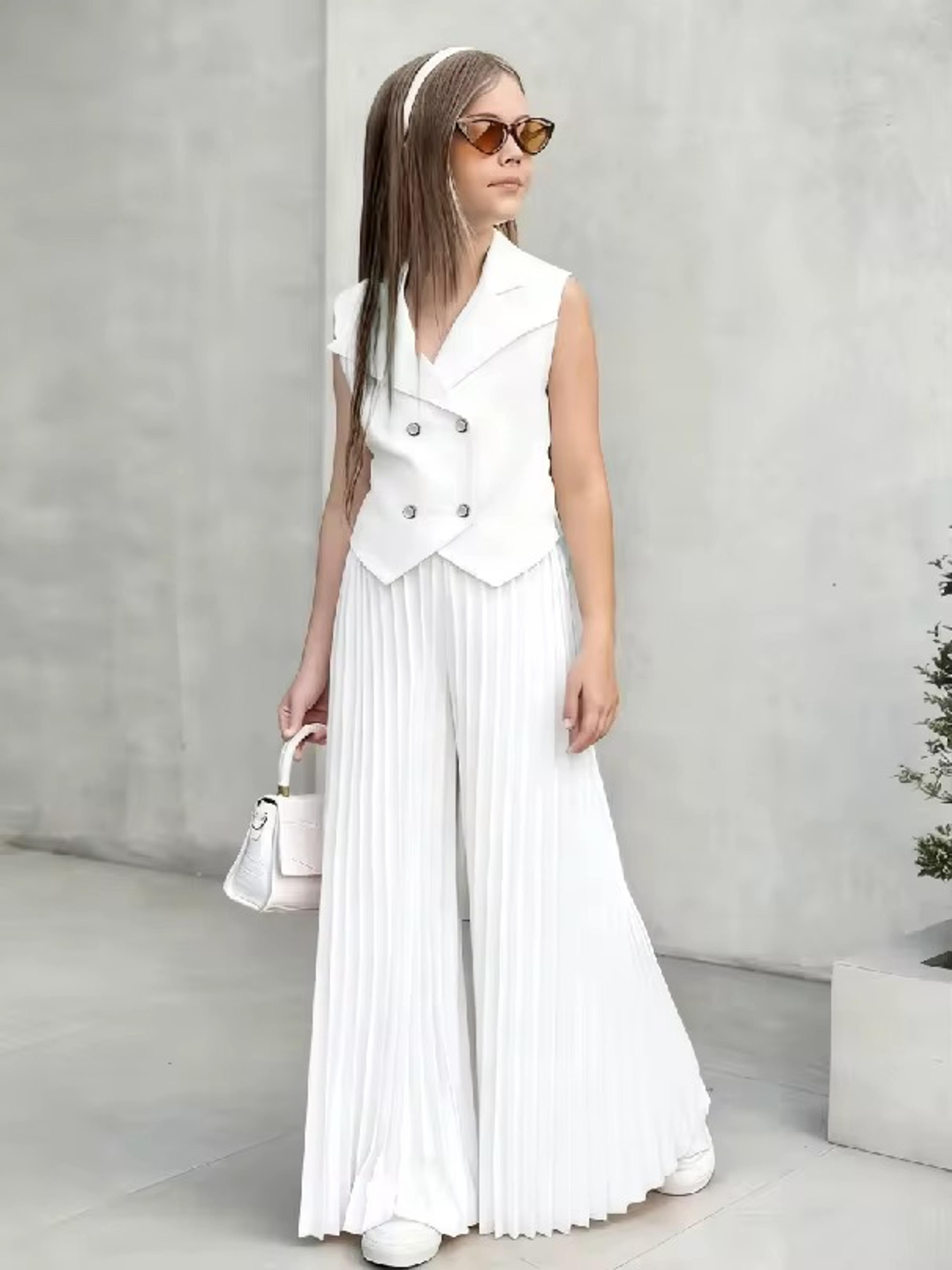 Girls' Elegant Pleated Palazo thumbnail 2
