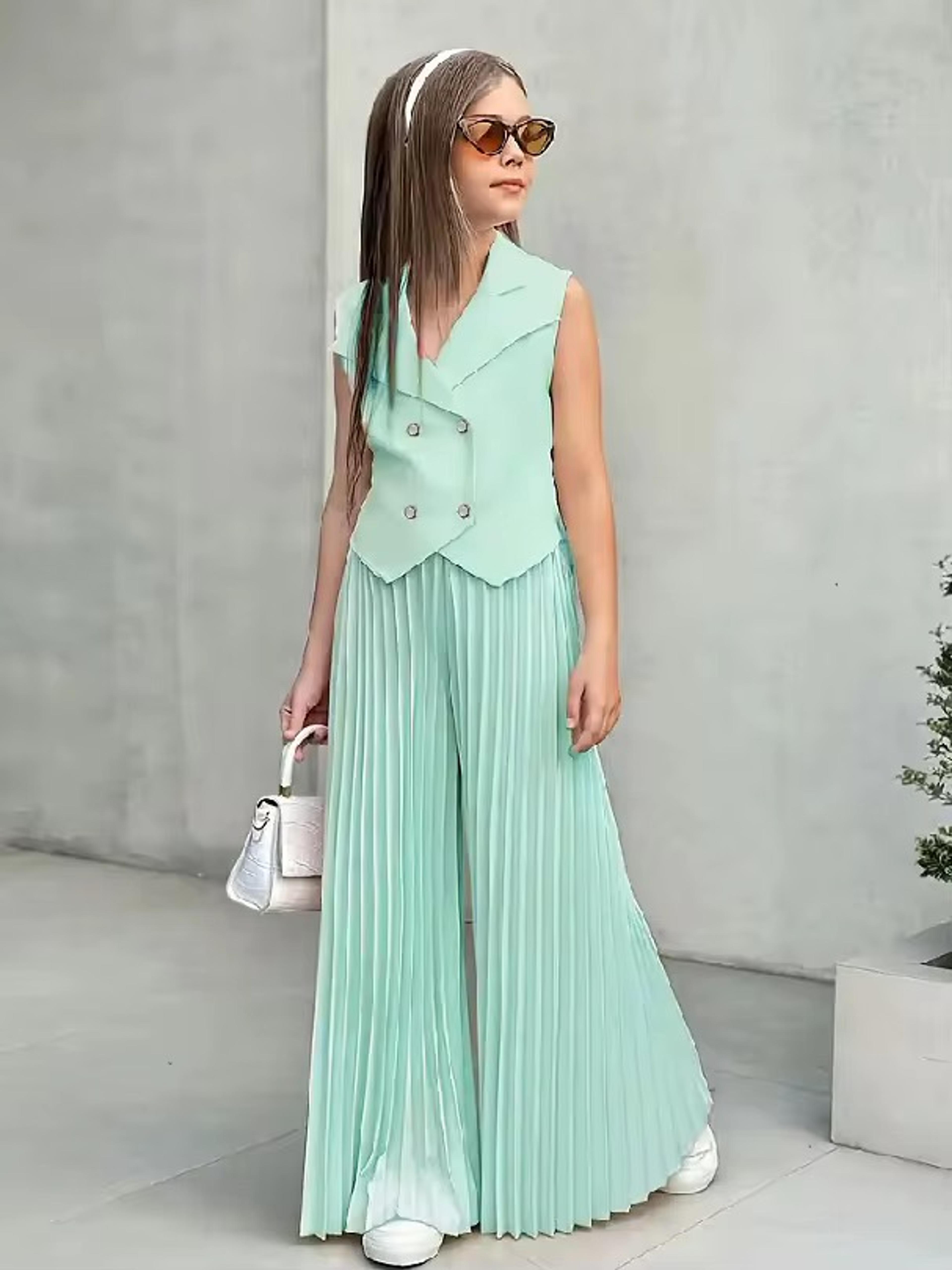 Girls' Elegant Pleated Palazo thumbnail 3