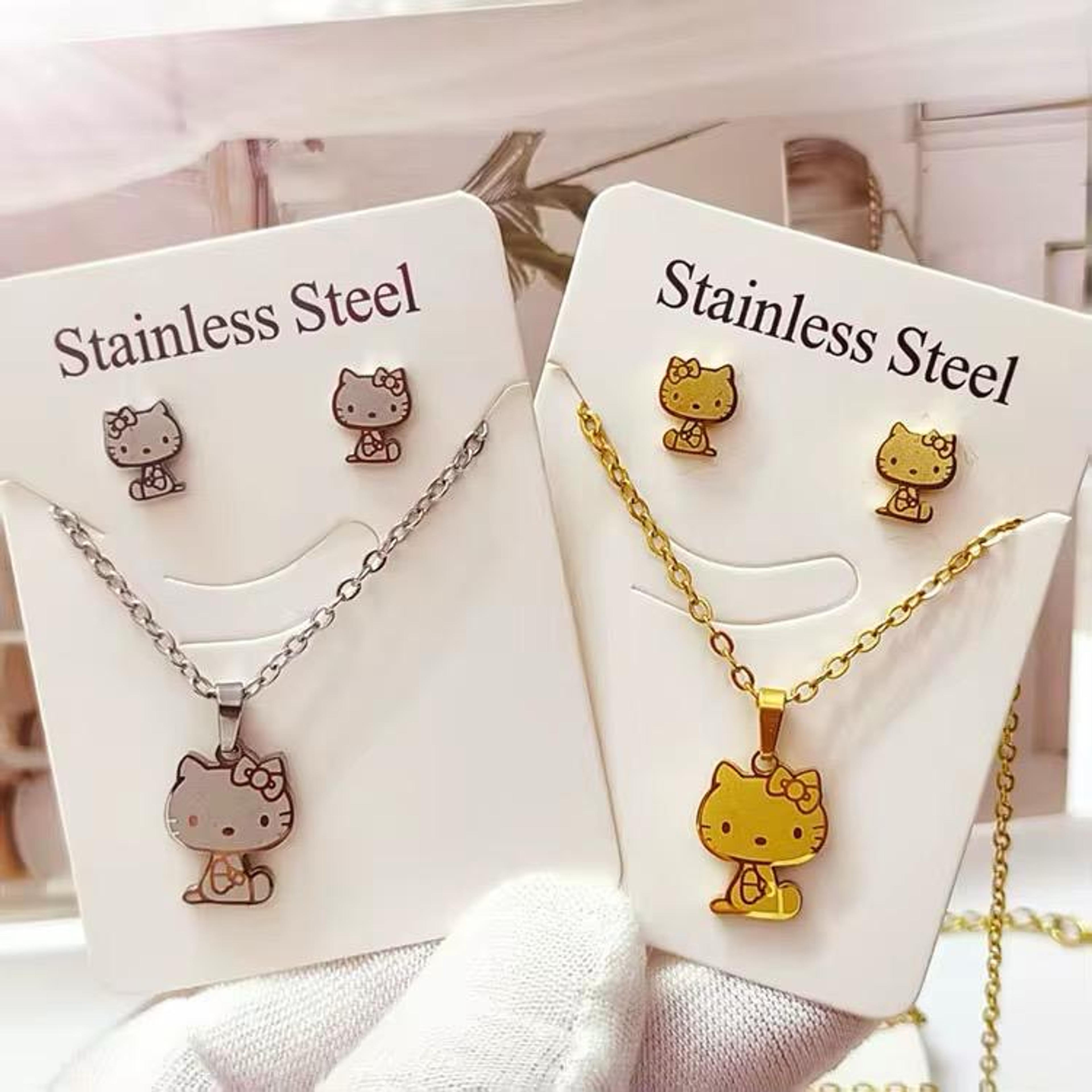 Girls' Character-Inspired Necklace & Earrings Set