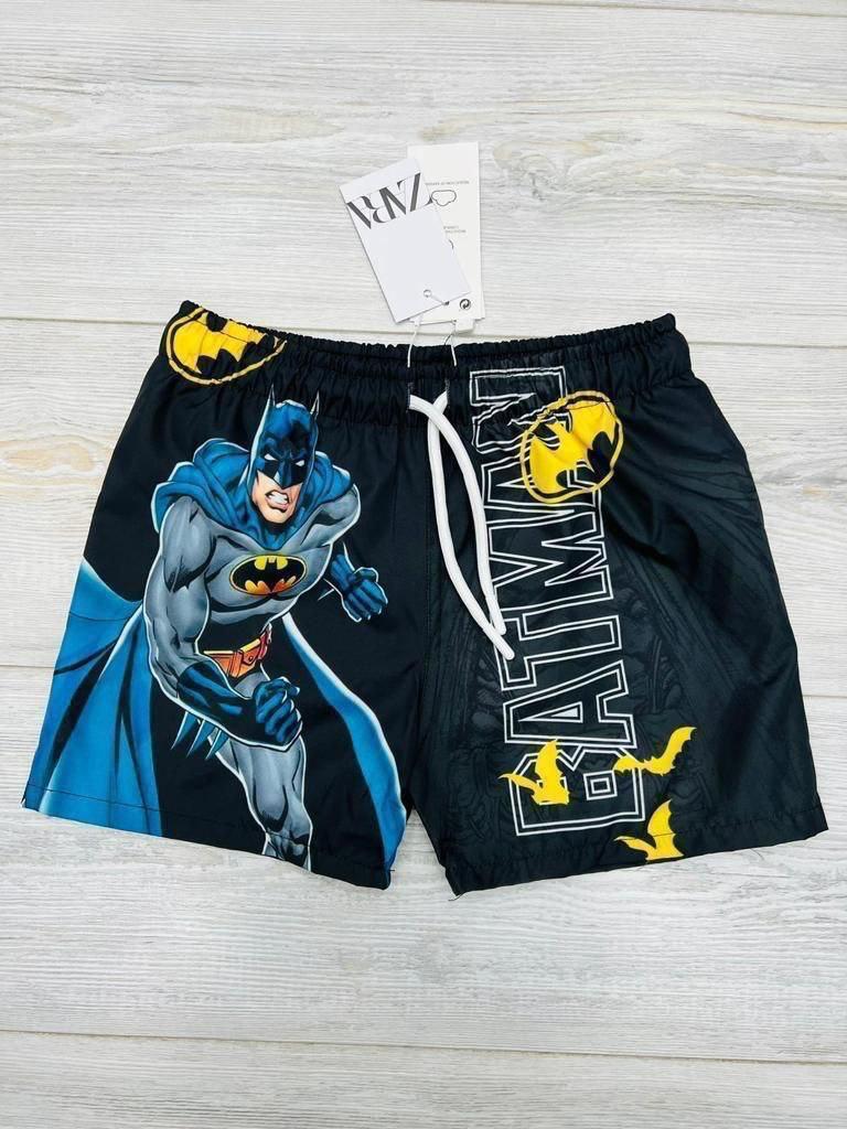 Boys' Superhero Print Swim Shorts – Black