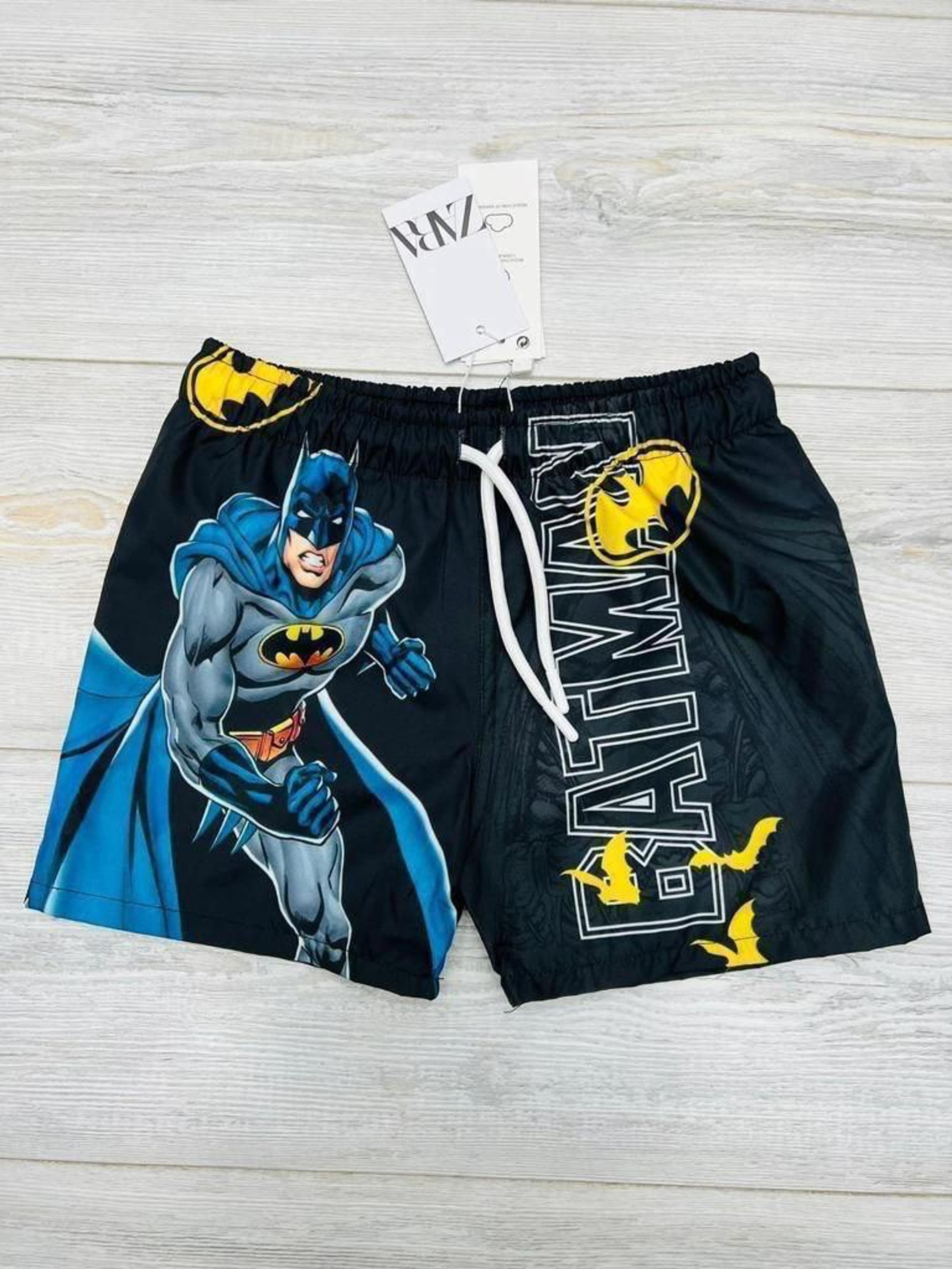 Boys' Superhero Print Swim Shorts – Black