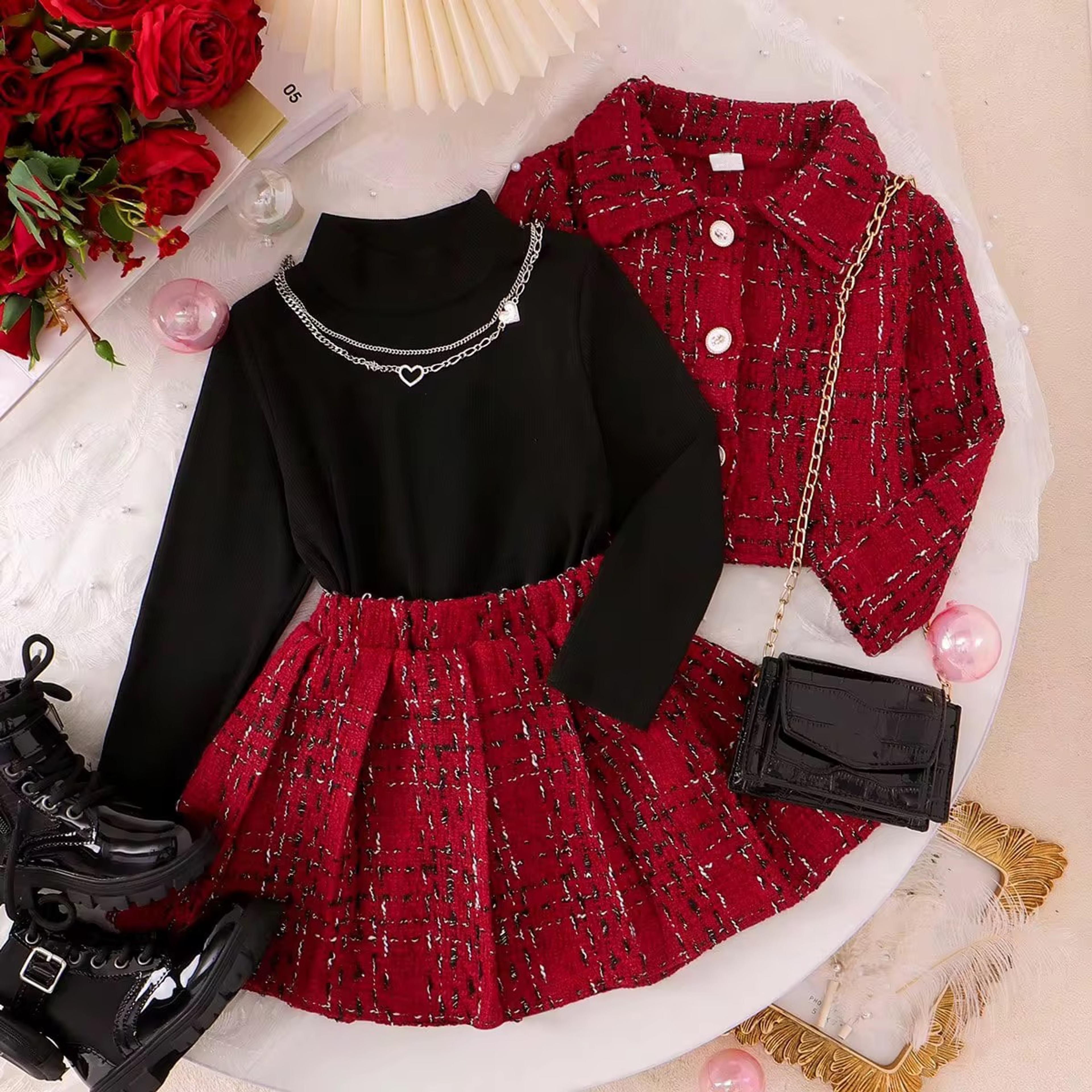 Girls' Tweed Jacket & Skirt Set