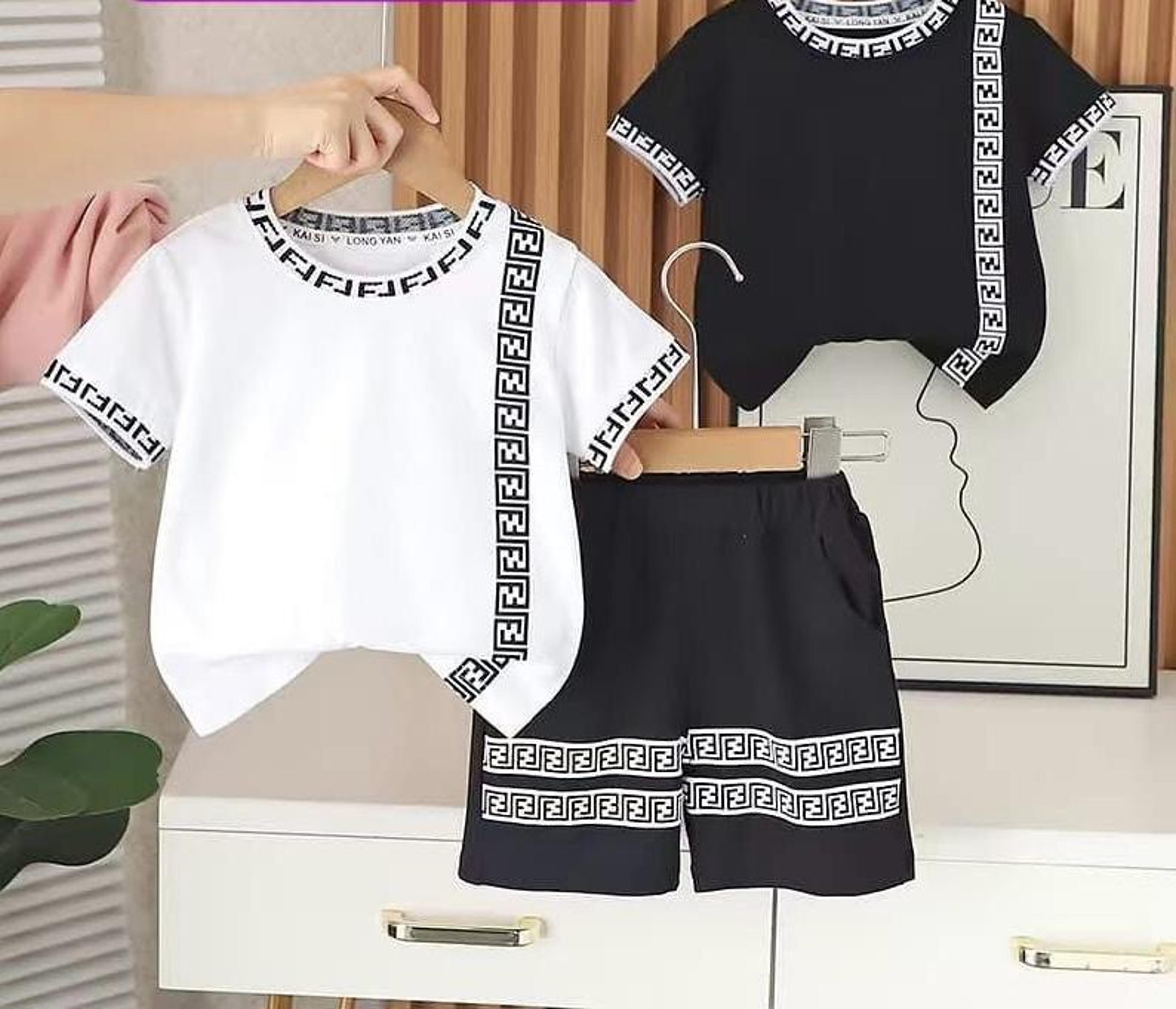 Boys' Monogram-Trim T-Shirt & Shorts Set