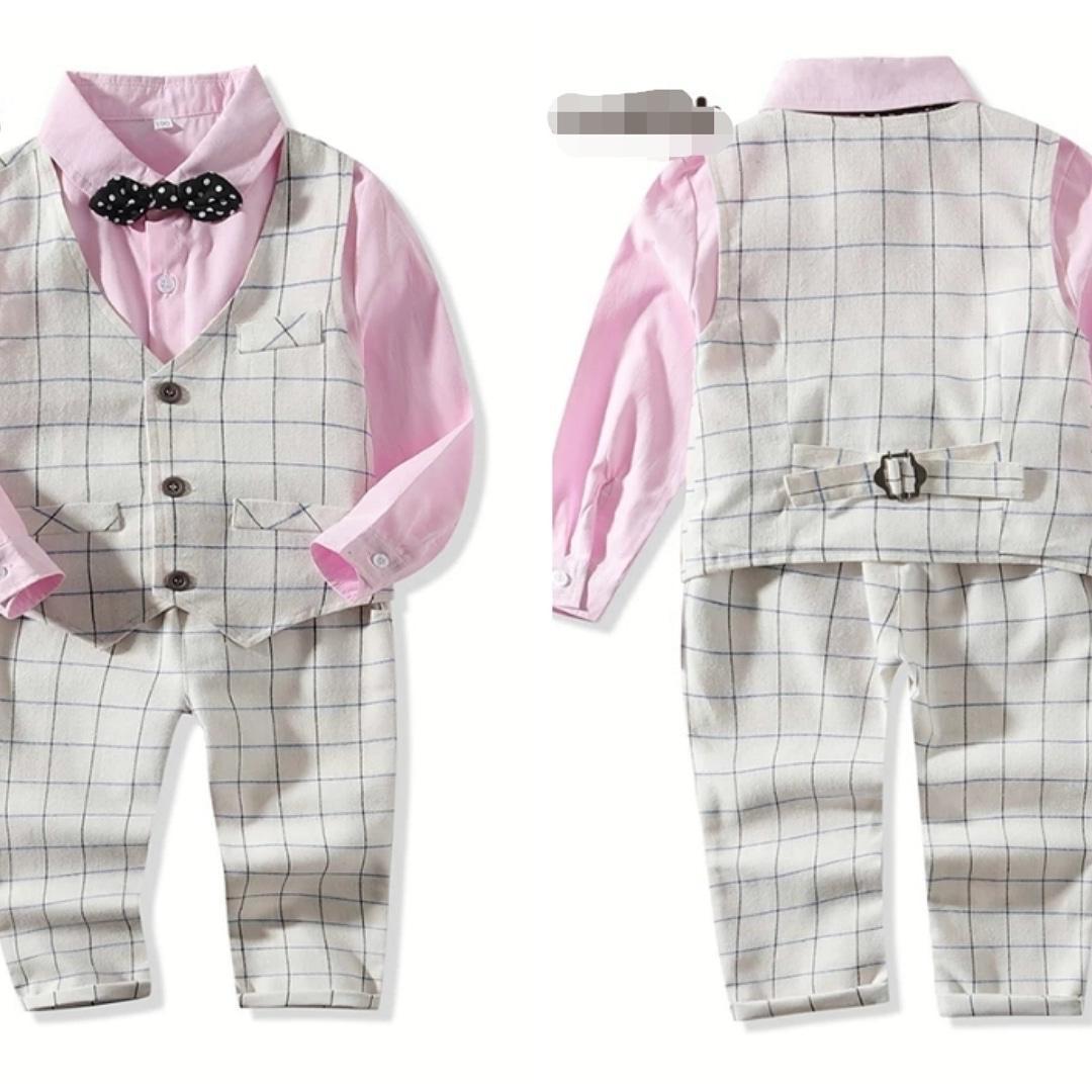 Boys' Checked Waistcoat Formal Set