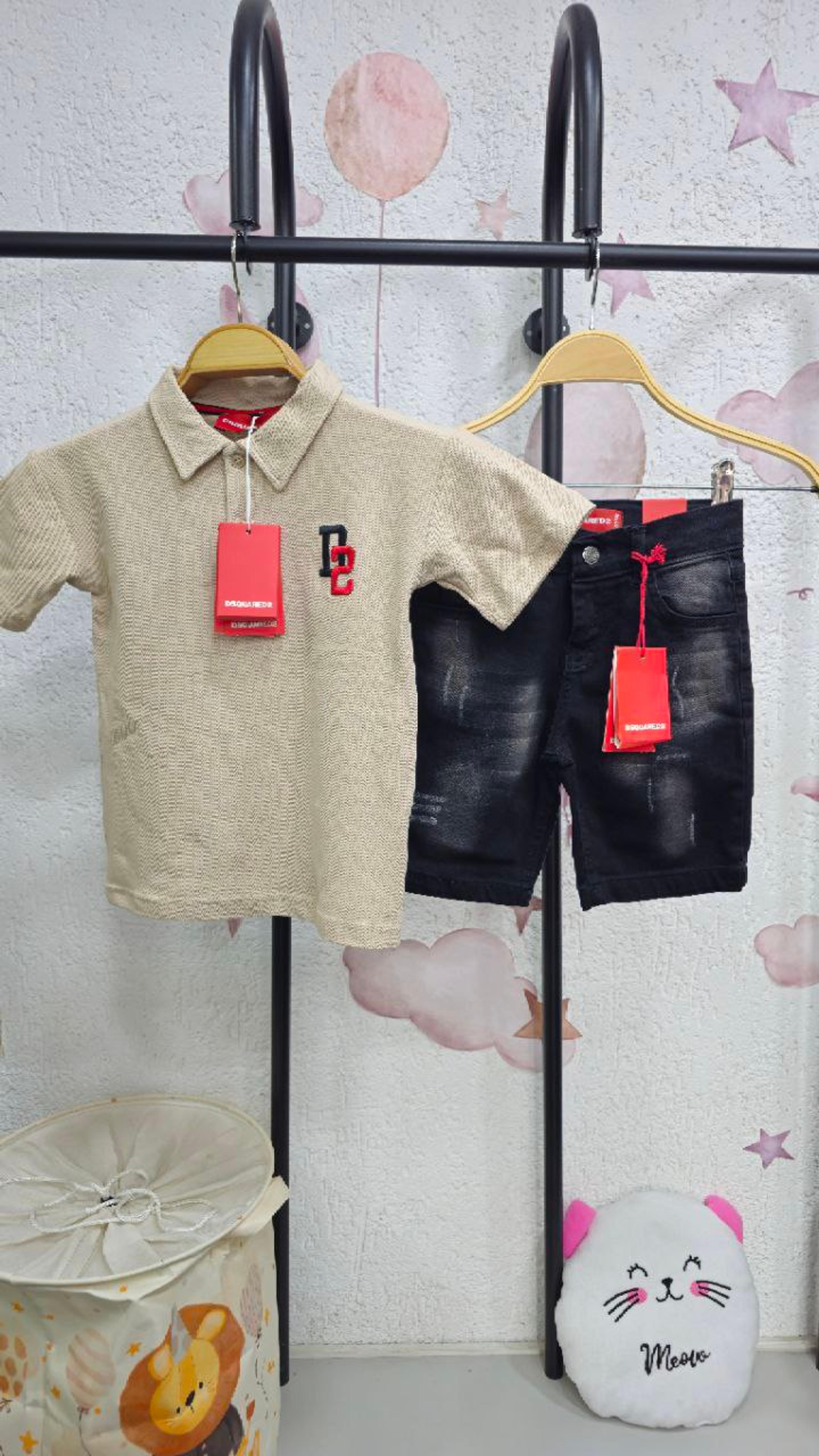 Kids' Smart Polo & Denim Shorts Set thumbnail 2