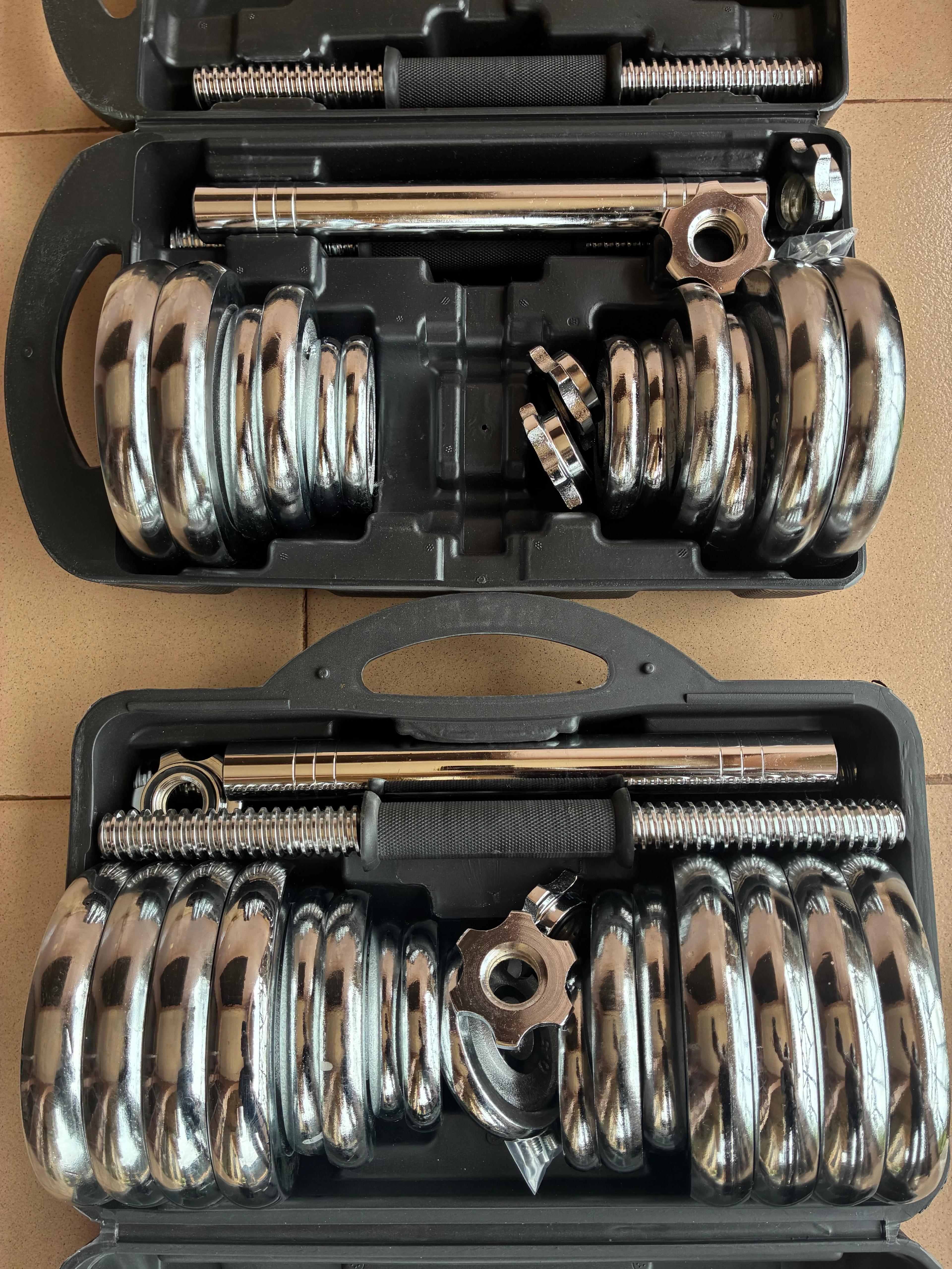 Adjustable Chrome Dumbbell Set - 20kg - view 2