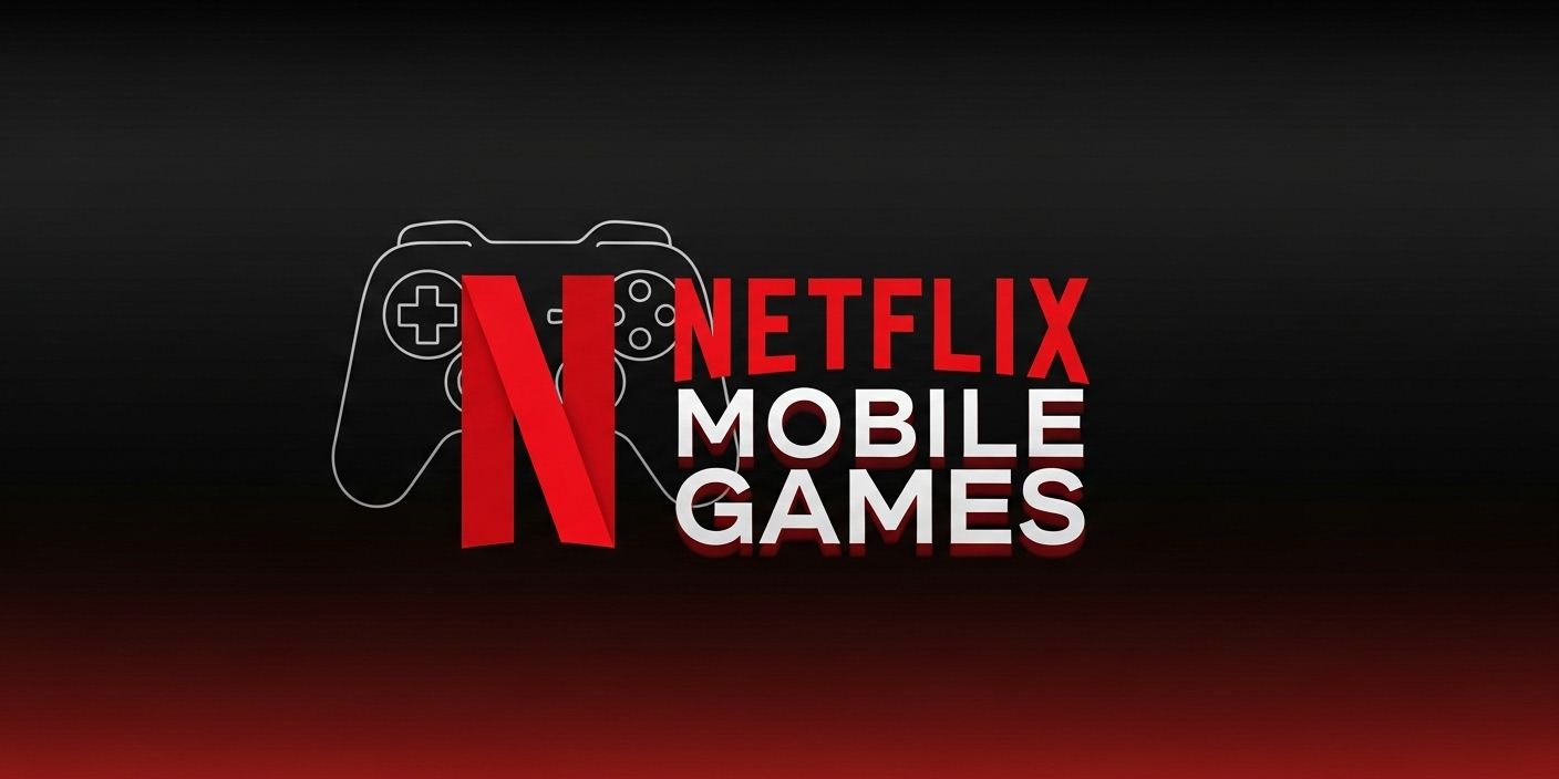 a logo for netflix mobile games with a game controller on a black background .