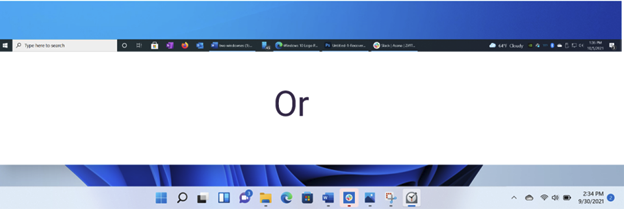 Windows 10 Taskbar vs. Windows 11 Taskbar