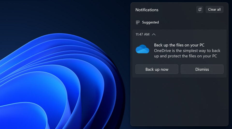 OneDrive promóció a Windows 11 Fájlkezelőben