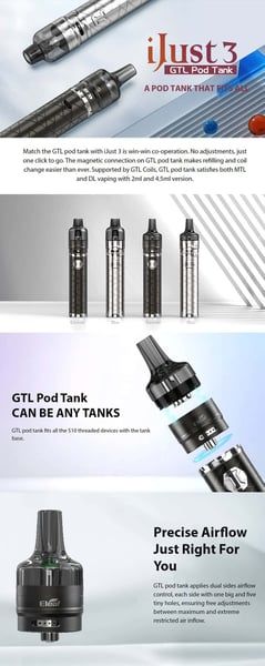 1 iJust 3 With GTL Pod Tank Kit Eleaf 1