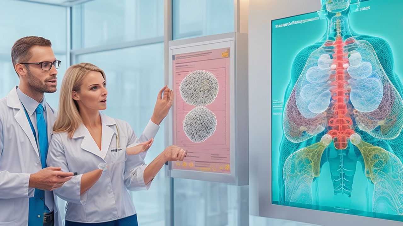 A healthcare professional explaining the interaction of HHC with human body receptors
