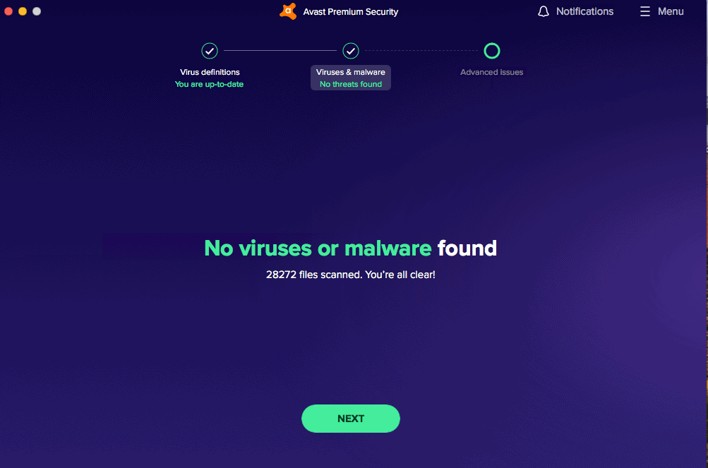 Avast Antivirus - No Viruses or Malware Found