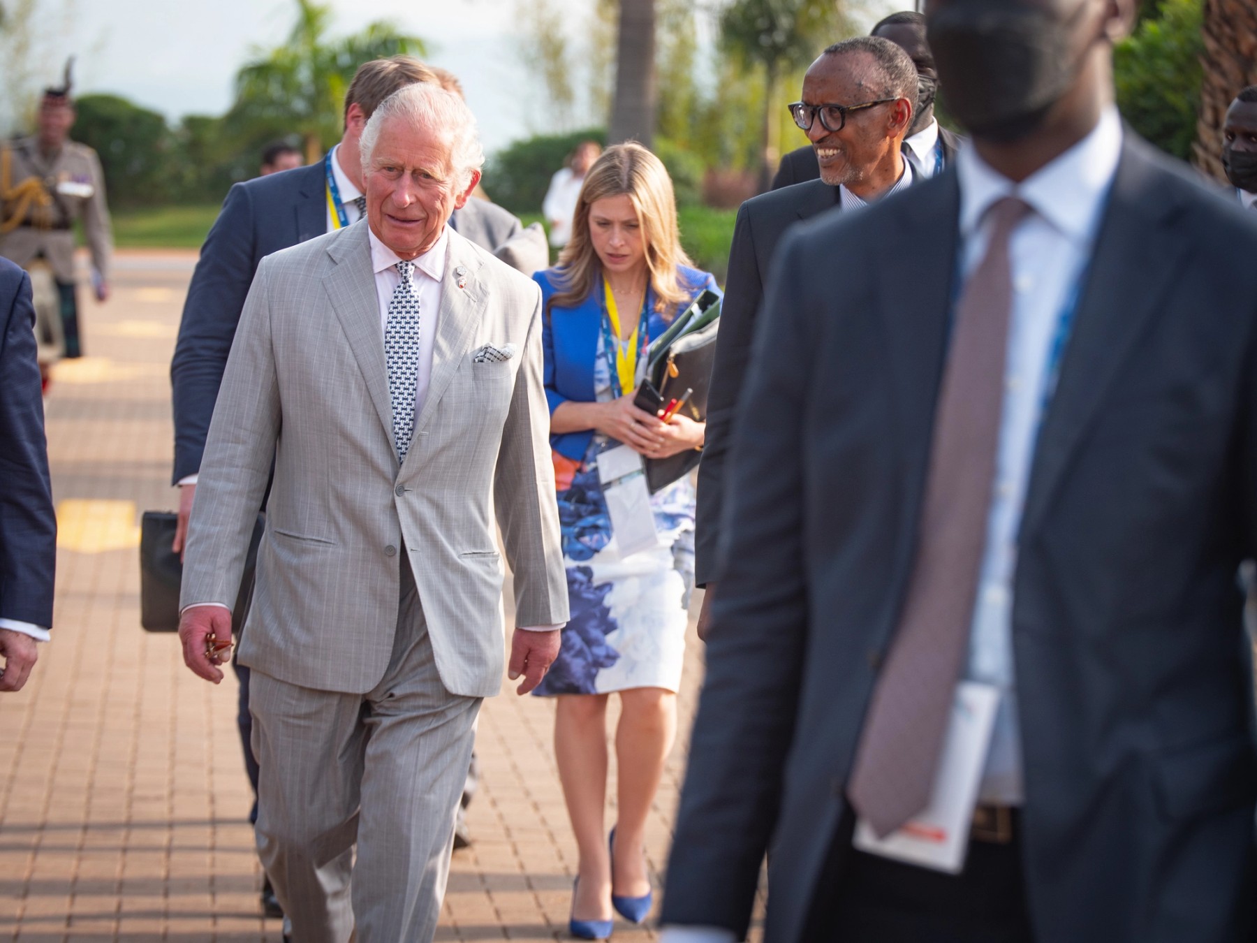 Prince Charles arriving with delegates during CHOGM in Kigali.