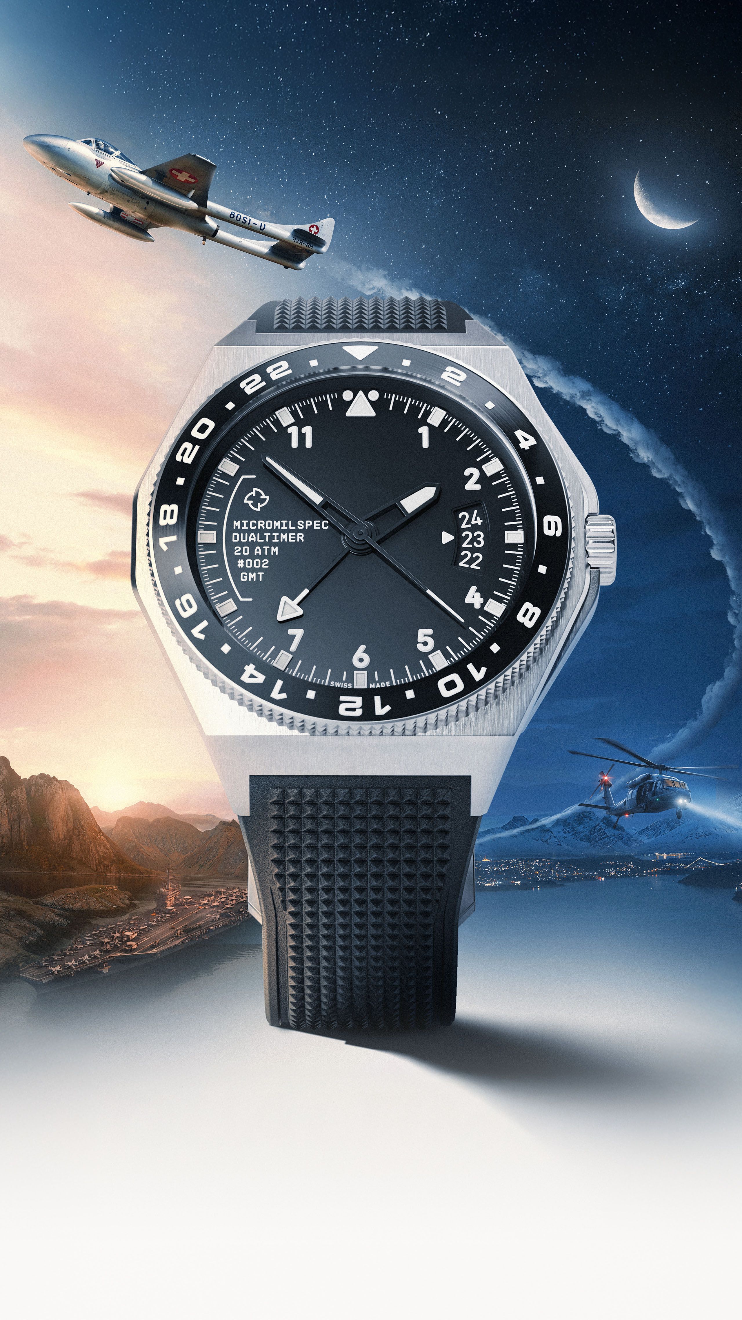 Dualtimer — Pilot's GMT Tool Watch | Micromilspec