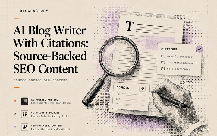 Cover artwork showing a researched article, magnifying glass, numbered sources, and verified citations.