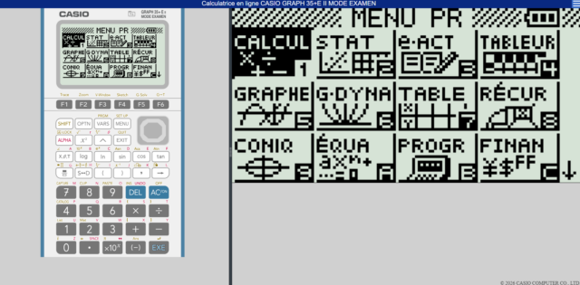 Calculatrice en ligne Graph 35+E II