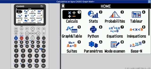 Calculatrice en ligne Graph Math+