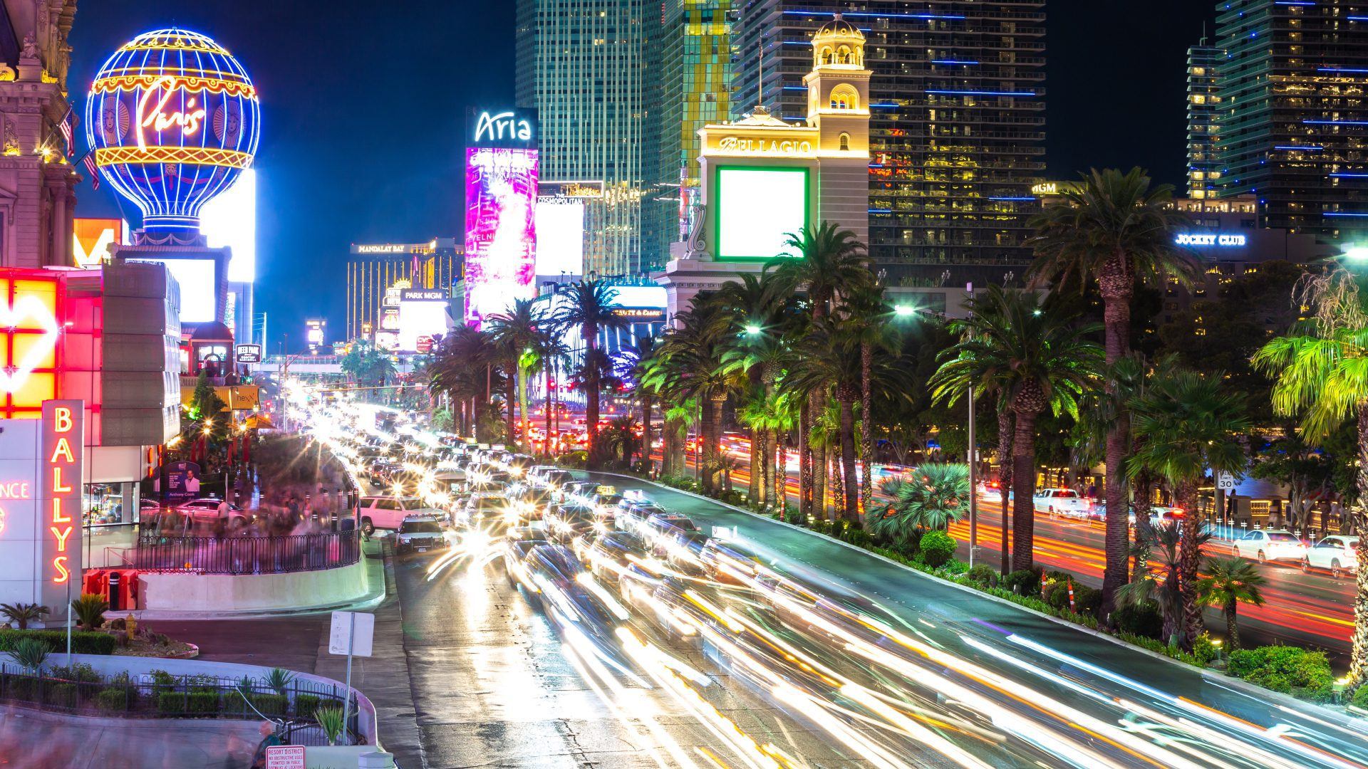 Car light trails in Las Vegas
