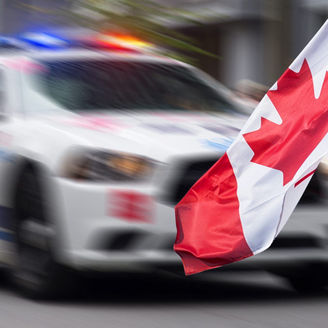 Canadian Police car with motion effect applied|
