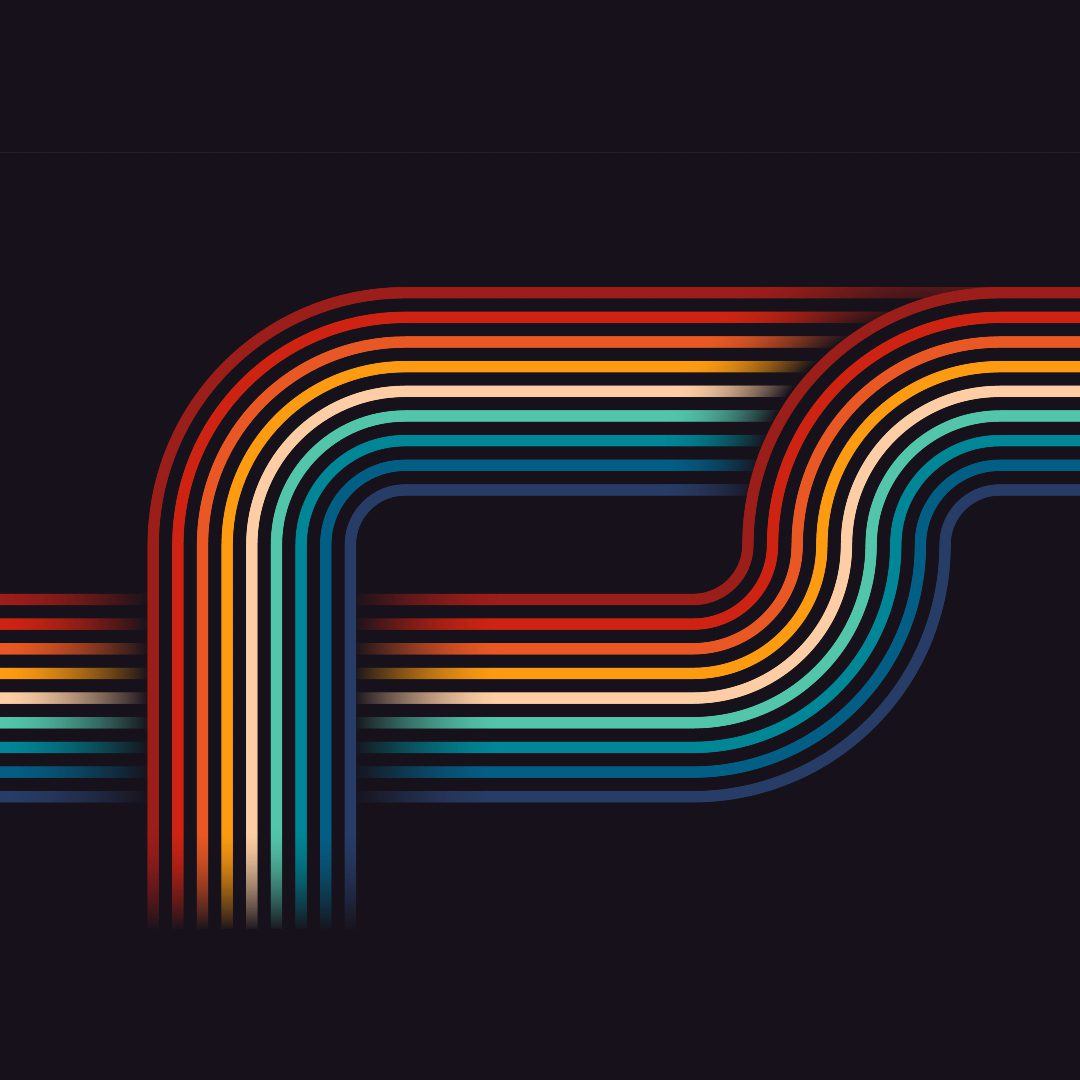 Simple abstract retro design in 80's style with colorful lines.|Simple abstract retro design in 80's style with colorful lines.