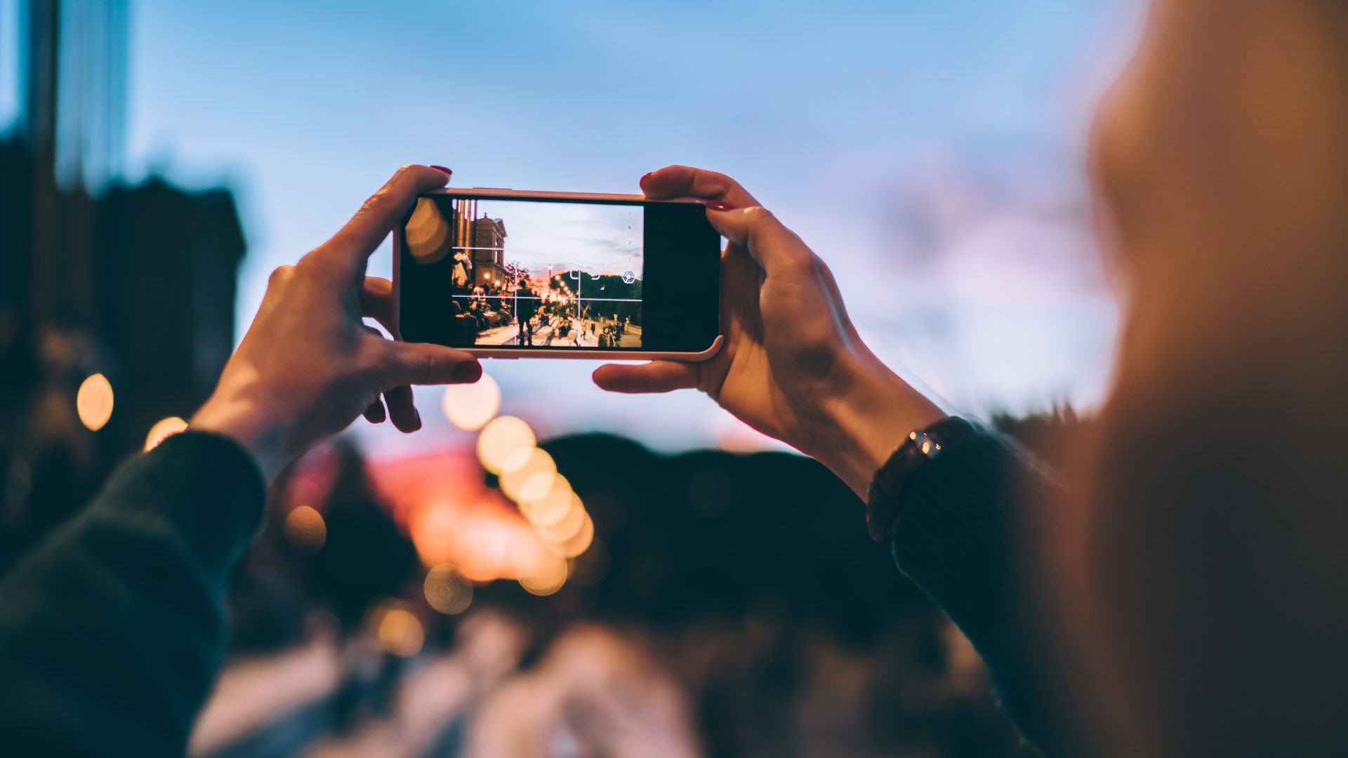 Selective focus on modern cellular phone using for clicking pictures via camera