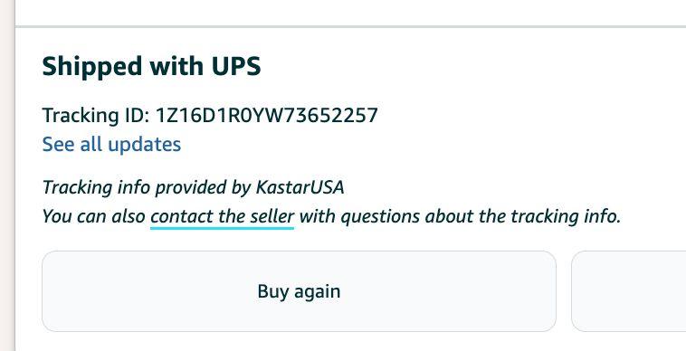 Example of a package's real tracking number