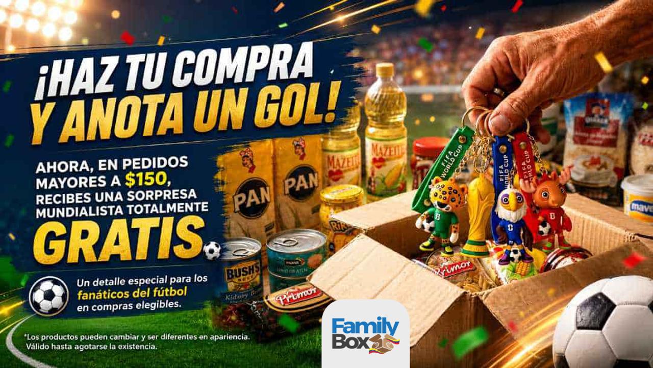 ¡Haz tu compra y anota un gol! En pedidos mayores a $150 recibes una sorpresa mundialista totalmente gratis — FamilyBox