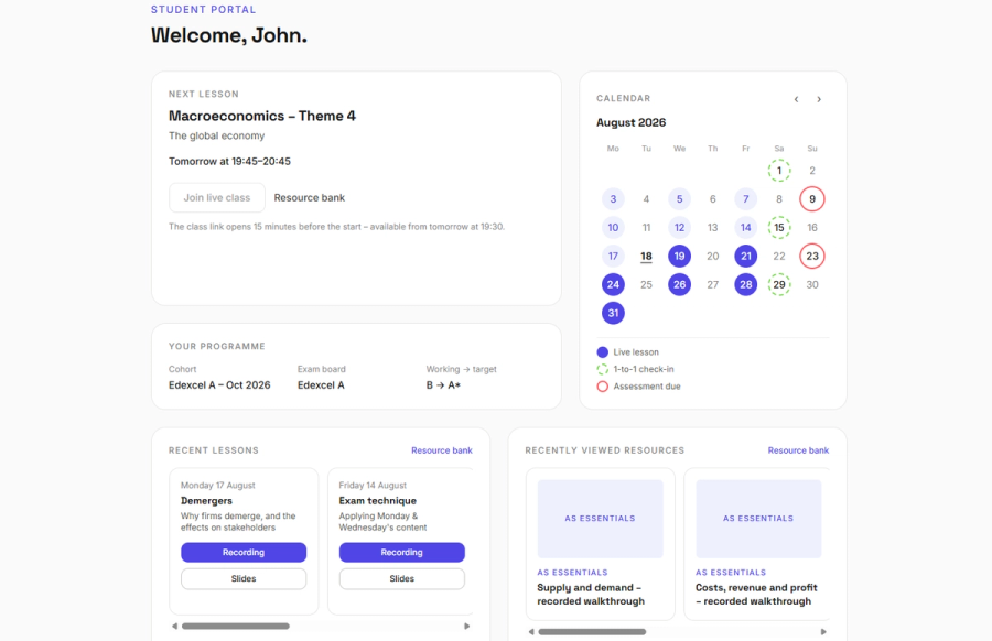 Student Portal Dashboard