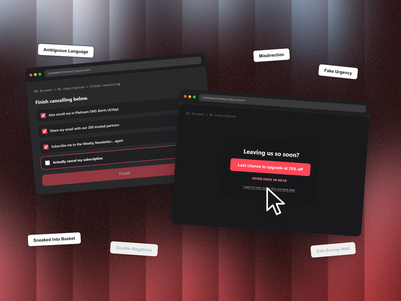 Cancel Anyway - A Game About Dark UX Patterns