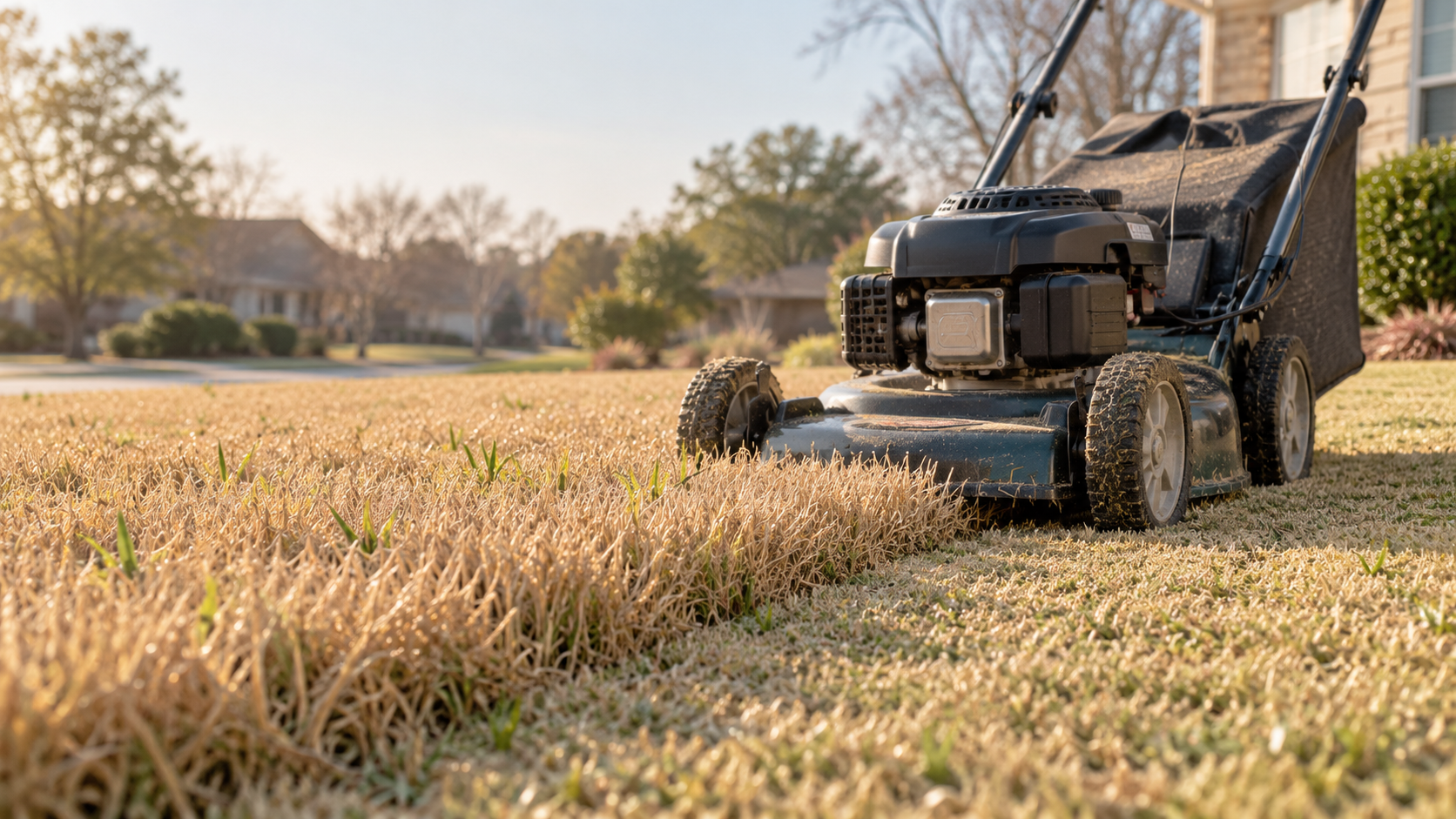 Mowing Dormant Grass