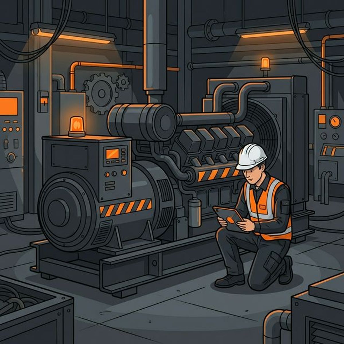 Ilustrasi Riksa Uji Pesawat Tenaga dan Produksi