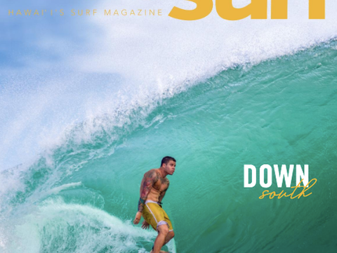 Freesurf Magazine cover, "Down South," showing a surfer riding inside a large wave
