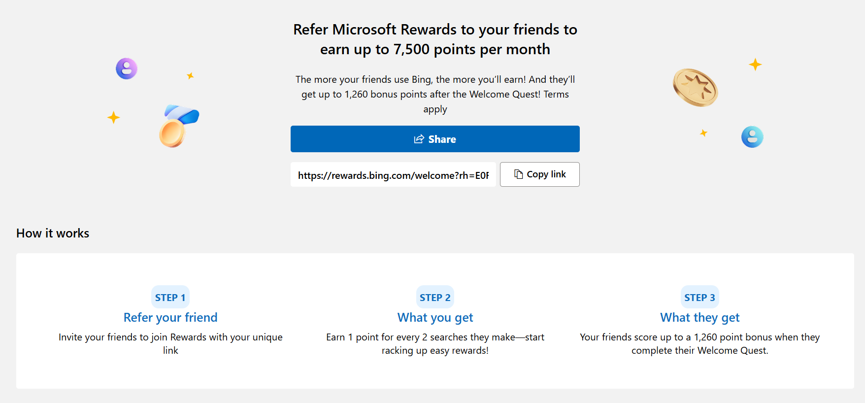 نظام الإحالات في microsoft rewards