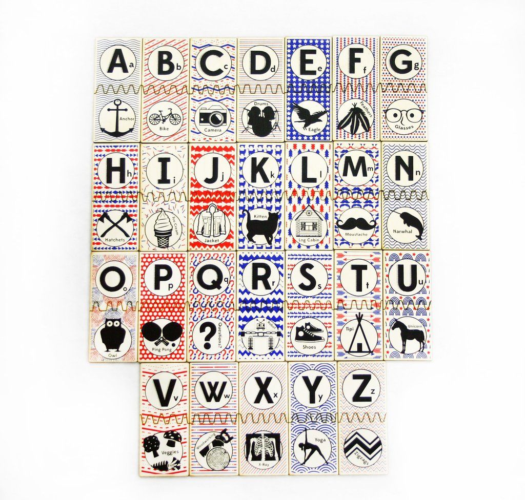 Hipster ABC Matching Tile Set
