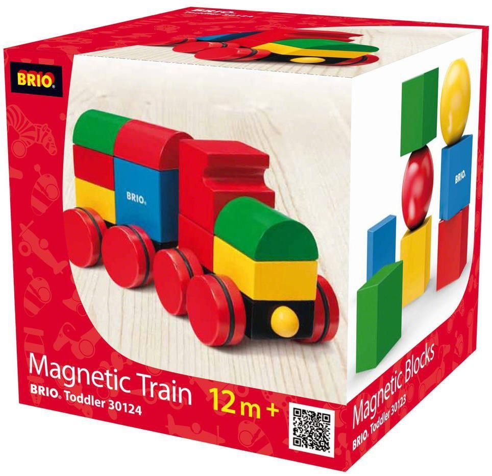 Magnetic Train Set - Black and Red w/ Yellow and Red Blocks