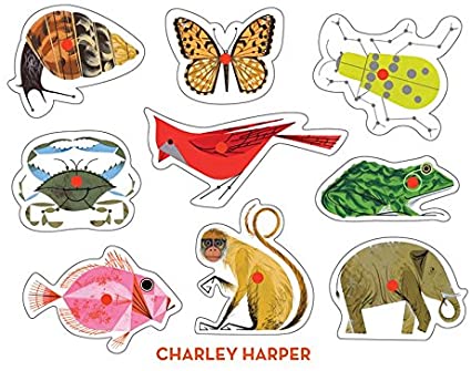 Charley Harper Classic Wooden Peg Puzzle (9 Pieces)