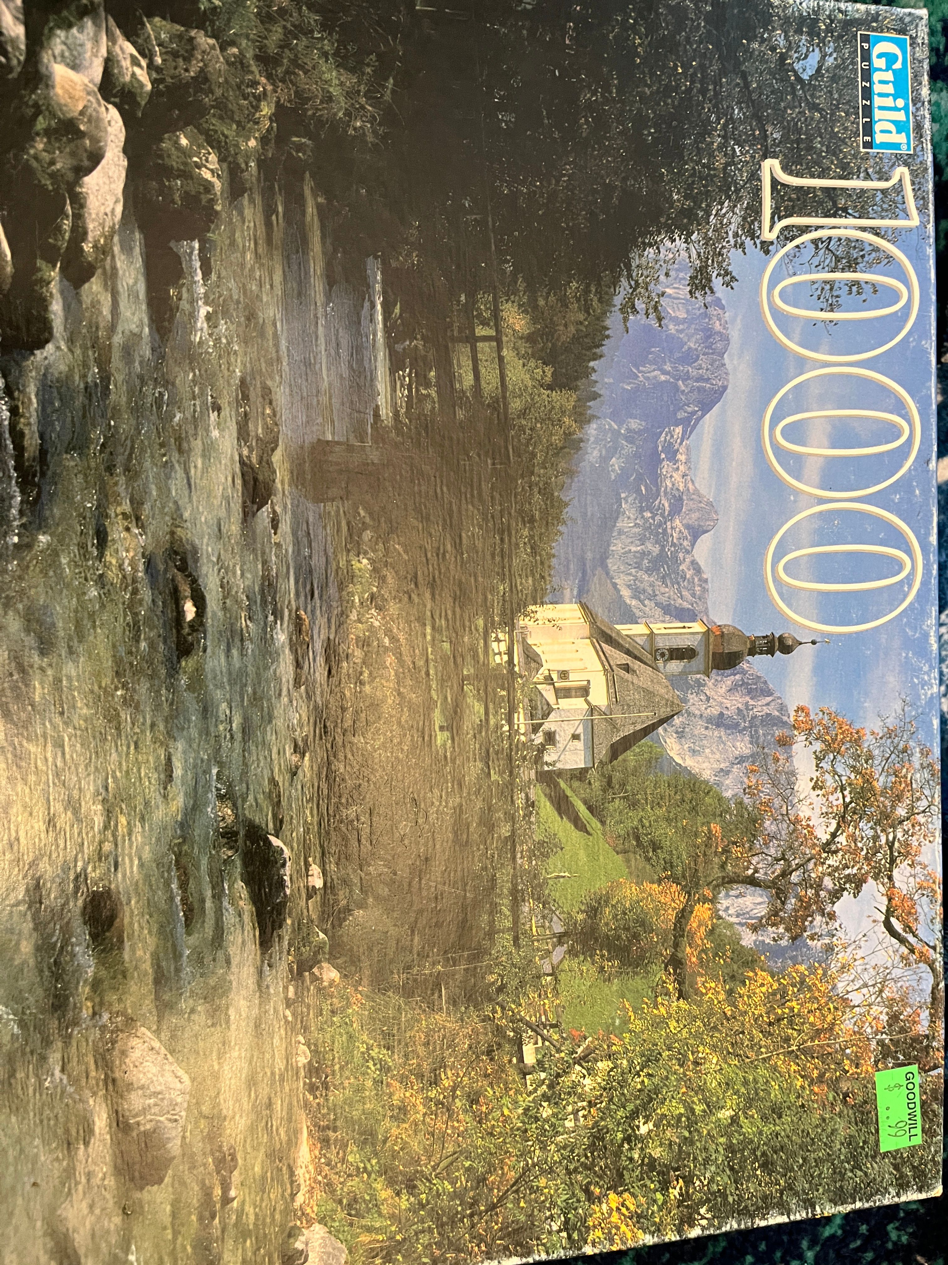 1000 piece scenic church and brook puzzle