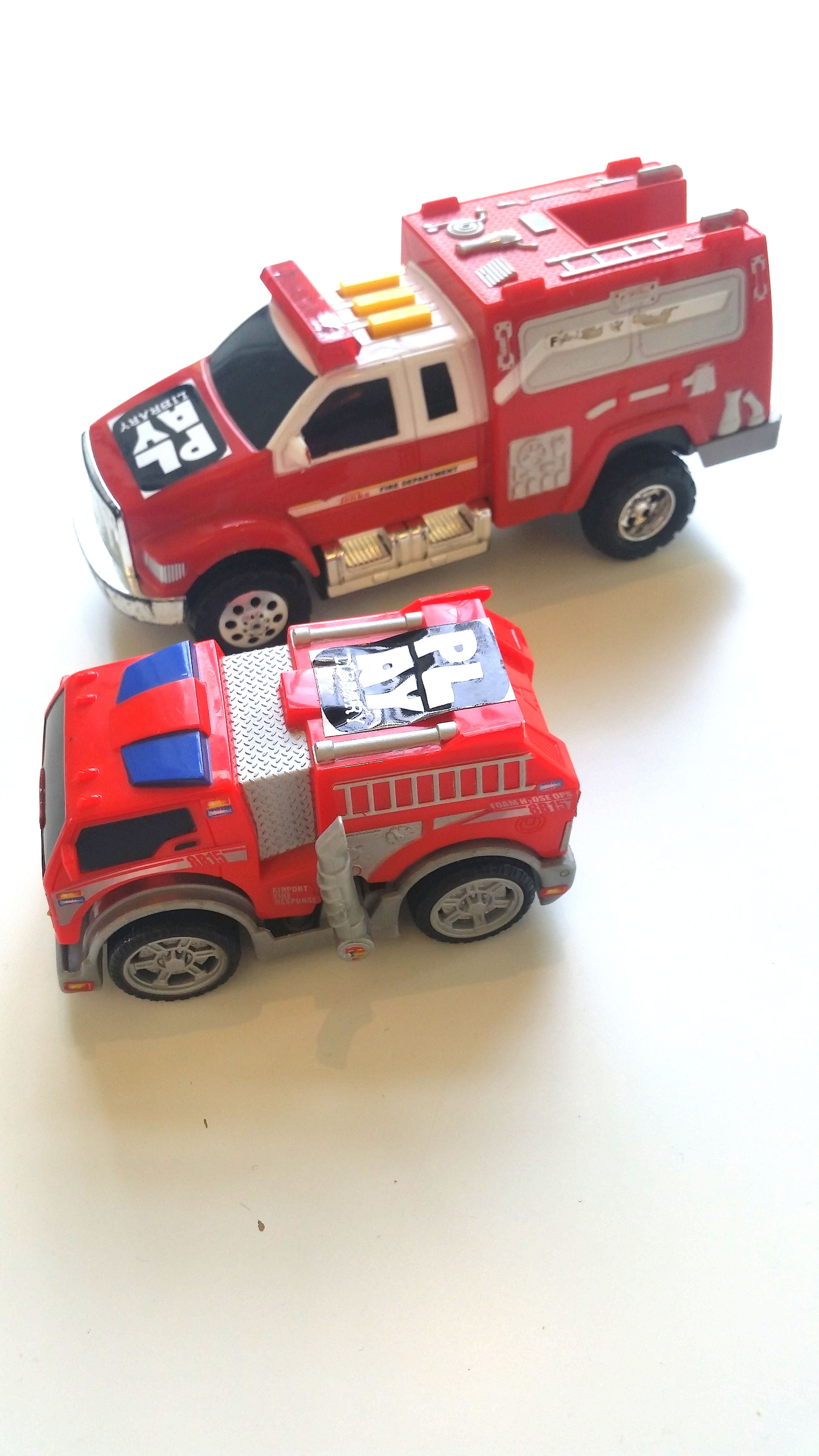 2 Little Fire Trucks Set