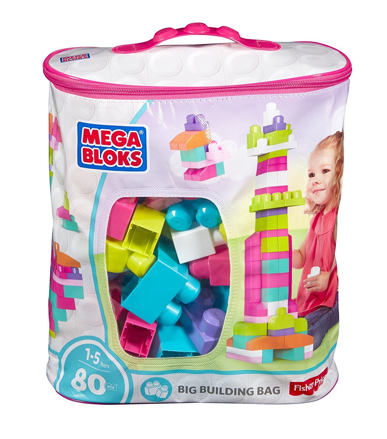 Mega Bloks - Big Building Bag, Pink - 80pc