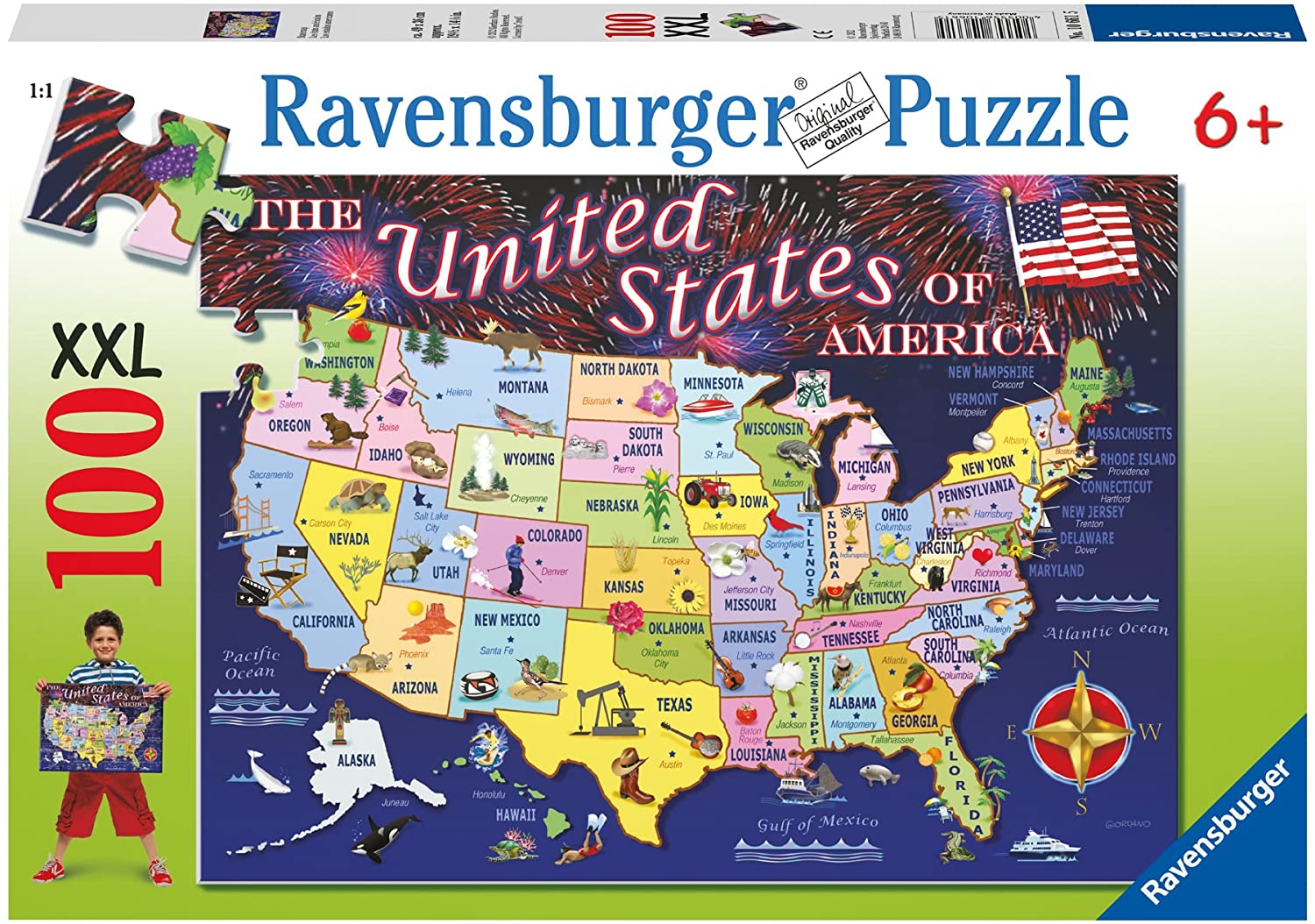 Ravensburger 100 Piece Puzzle of United States
