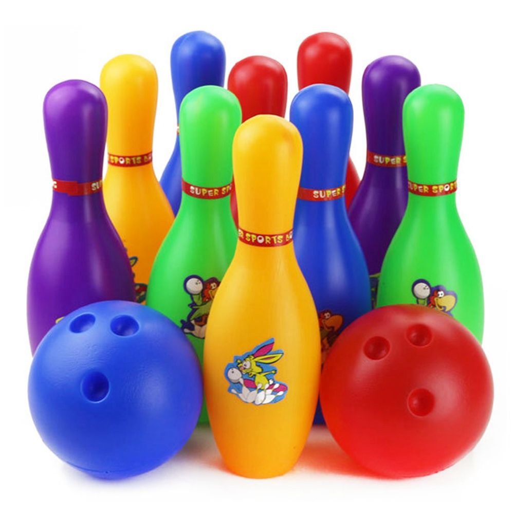 Indoor/Outdoor Kids' Bowling Set - 10 Pins, 2 Bowling Balls