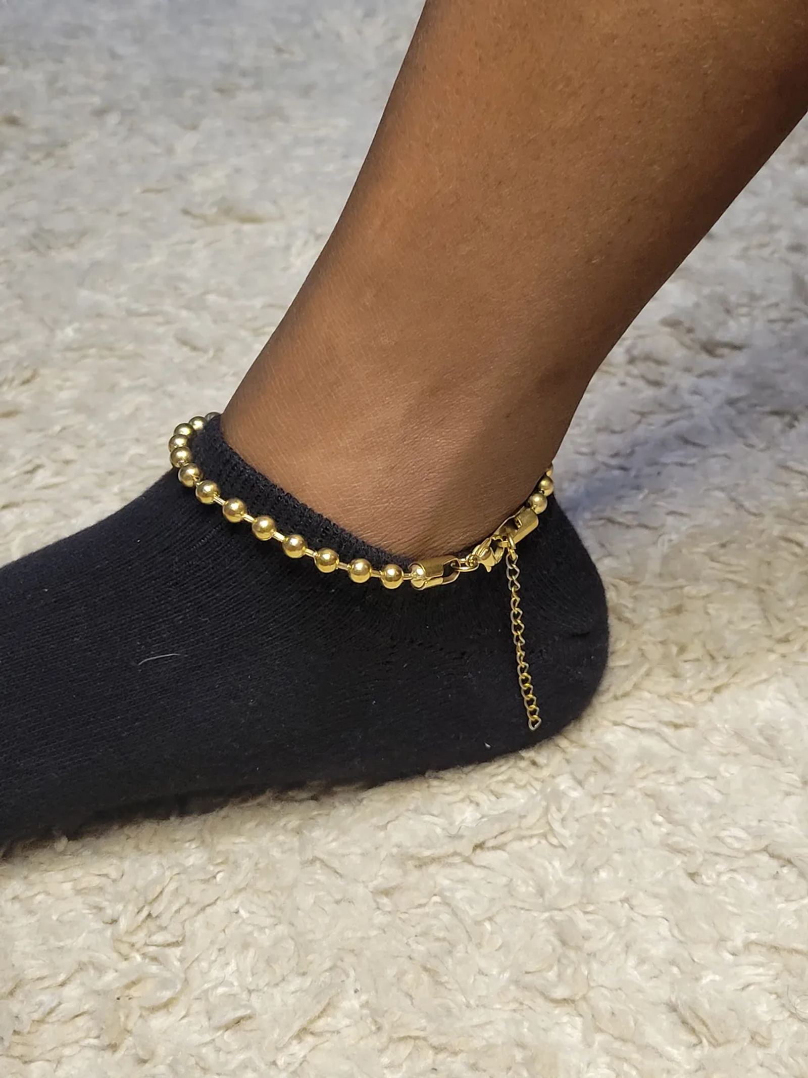 Gold Bead Ball Anklet