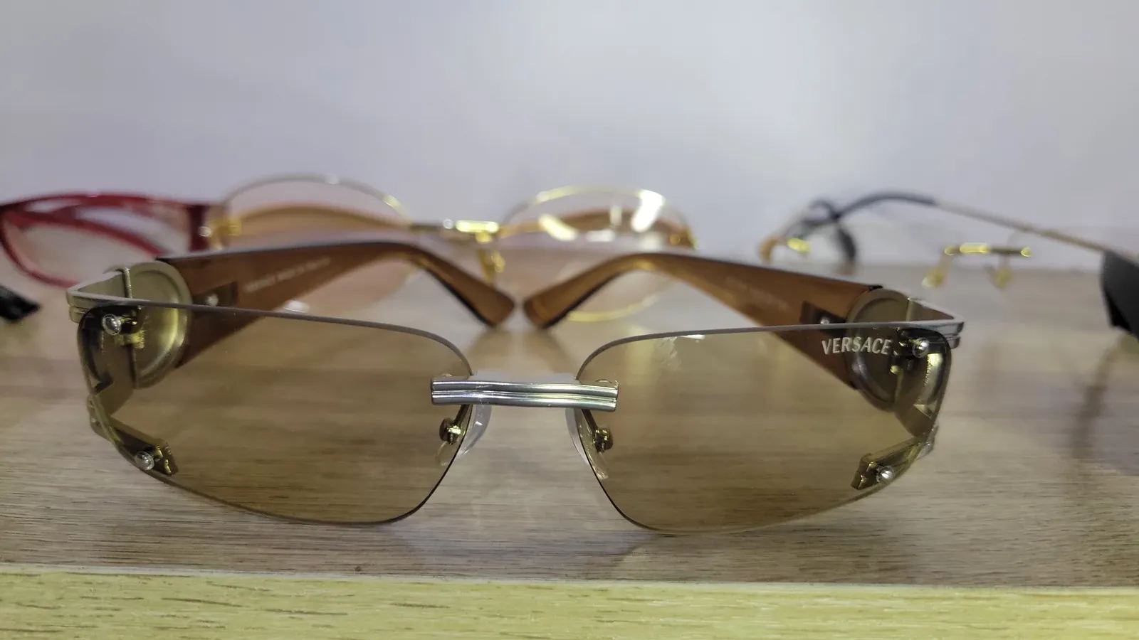 Amber Rimless Sunglasses