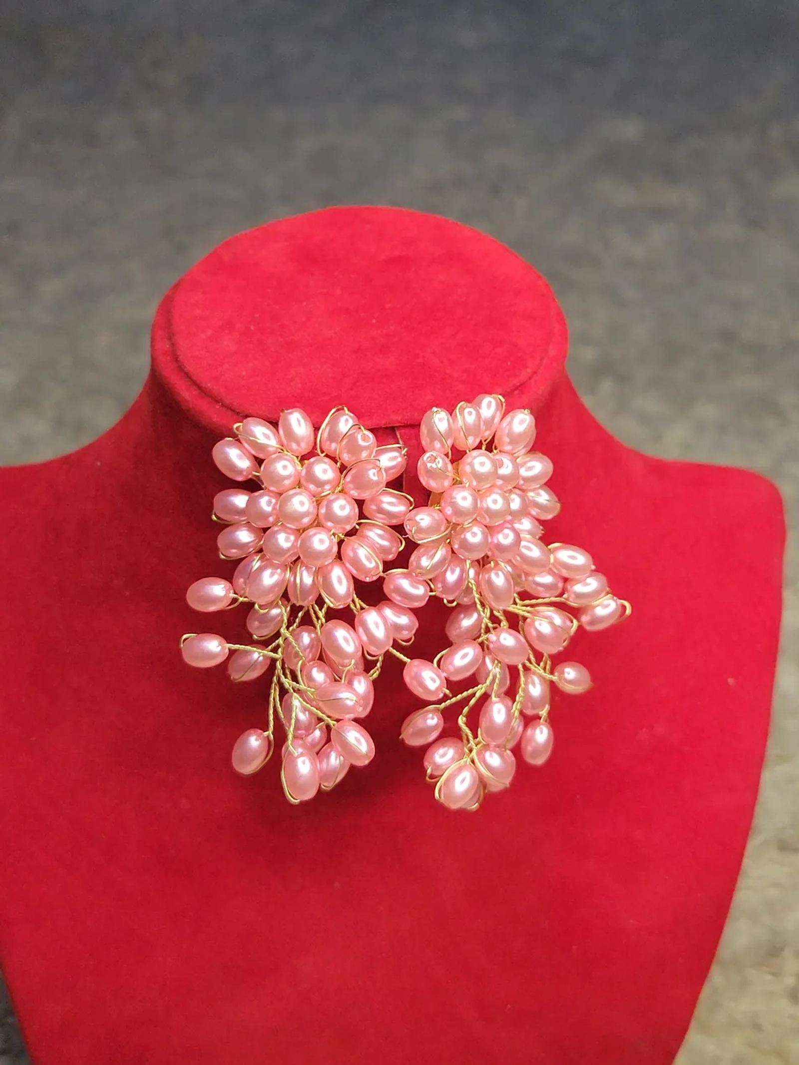Blush Pearl Cluster Earrings