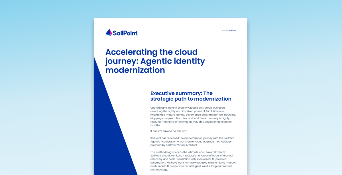 Accelerating the cloud journey: Agentic identity modernization