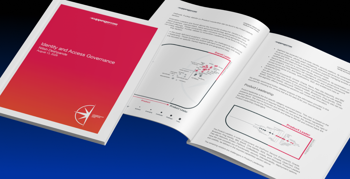 Thumbnail for the KuppingerCole Identity and Access Governance Leadership Compass 2026 report