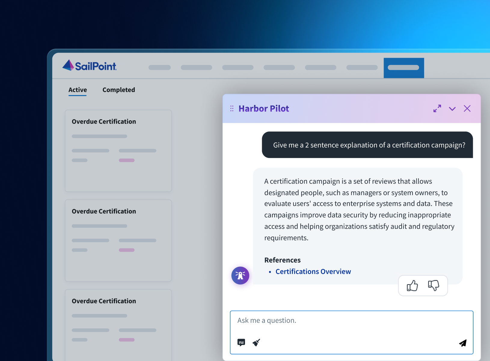 Product dashboard - Harbor Pilot