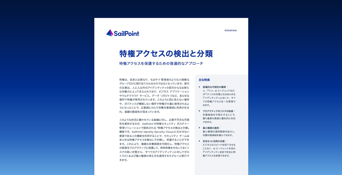 SailPointによる特権アクセスの検出と分類